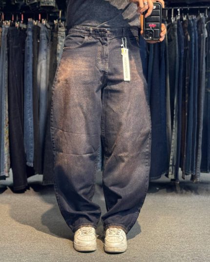 شلوار  بگ  اولد اسکول شست یاسی تیره