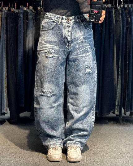 شلوار  بگ یخی چروک