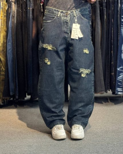 شلوار  بگ  ابی زابدار  کد 87/2