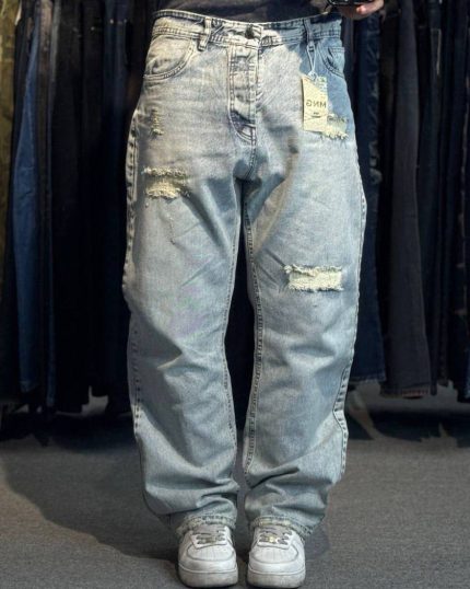 شلوار بگ ابی یخی کد191